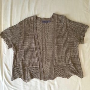Beige Short Sleeved Cardigan